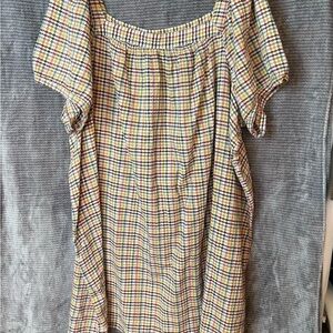Plaid Puff Sleeve Dress old navy